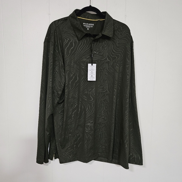 NEW MAELREG MENS XXL POLO SHIRT GOLF  PERFORMANCE LONG SLEEVE - Picture 3 of 7